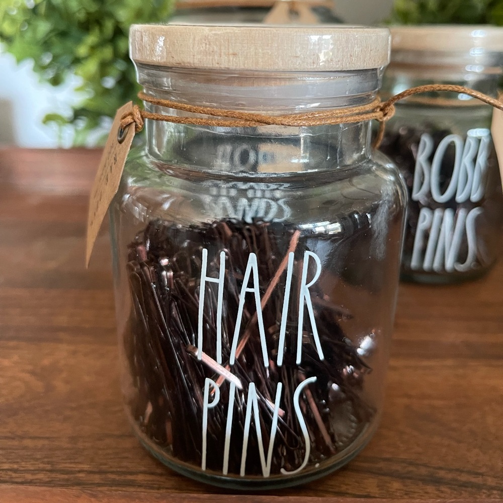 Rae Dunn Hair Pins Glass Storage Jar With Lid